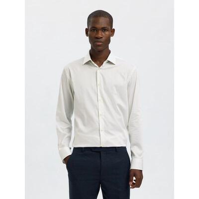 代购SELECTED思莱德男士衬衫透气抗皱棉质修身商务通勤衬衣爆款