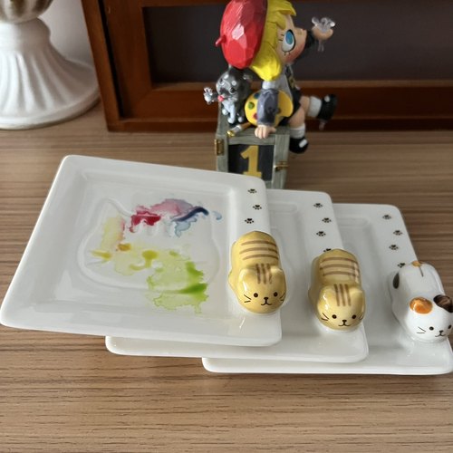 陶瓷调色盘水彩可爱萌易清洗