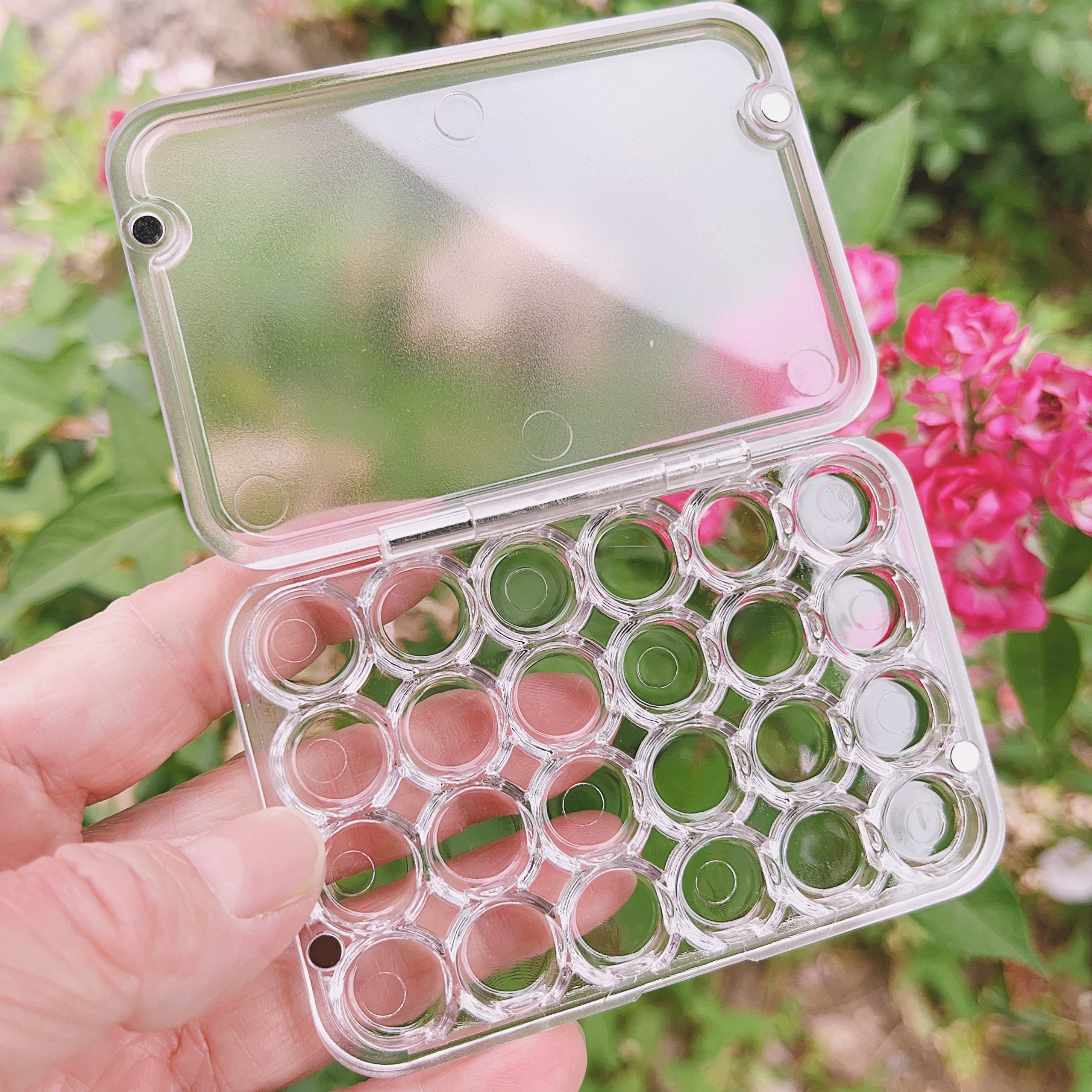 迷你水彩颜料盒透明分装盒24色自制分装小盒水彩美甲磁吸亚克力,文具电教/文化用品/商务用品,调色盒,淘宝优惠券,粉丝福利购,淘宝优惠卷