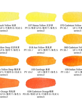 mg水彩分装颜料自选色格雷姆艺术家1ml2ml单色块管状黄色橙色系列