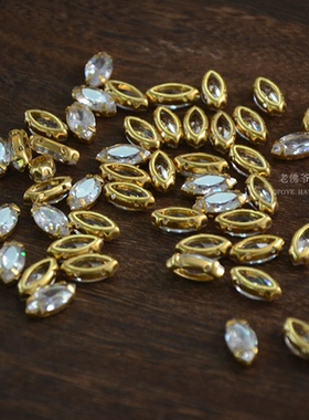 法式刺绣材料 白色马眼锆石手缝钻 钉珠绣材料 多切面马眼手缝钻