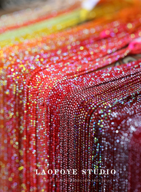 11月~【朱柿红】2mm迷你切面水晶珠串珠服饰配件 DIY梭编项链散装