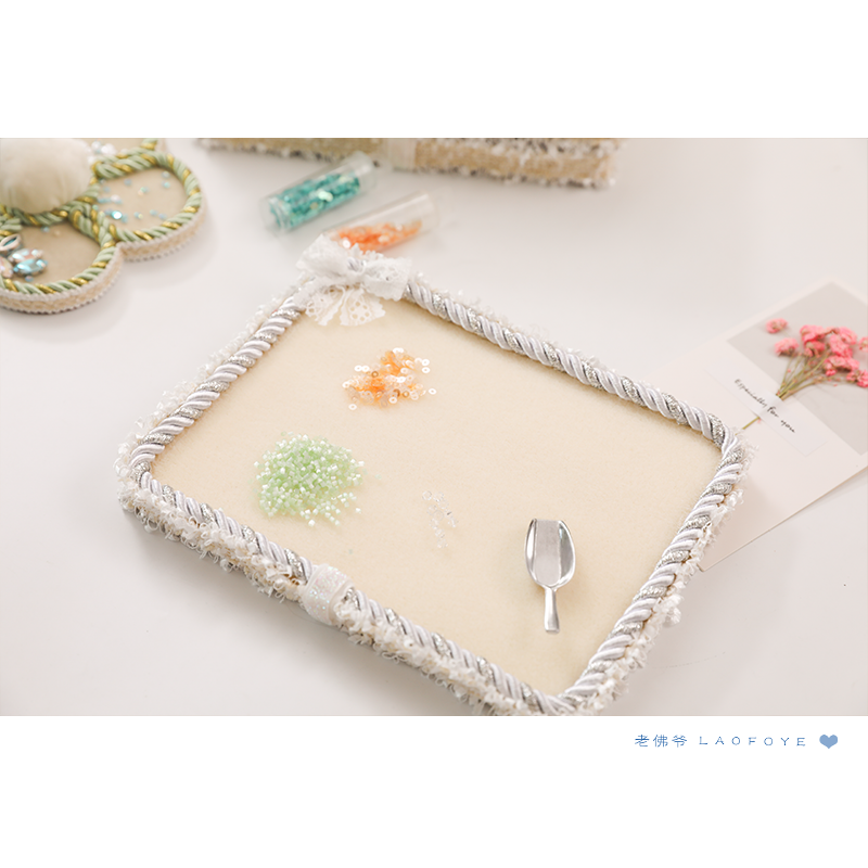 美国进口串珠垫制作 大号方形珠盘 法式刺绣串珠米珠亮片收纳盘