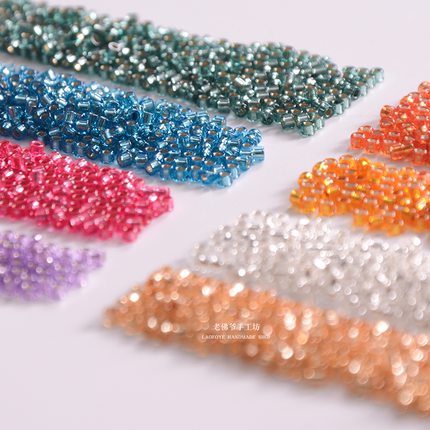 【2mm灌银古董珠】老佛爷法式刺绣串珠材料 diy灌银玻璃米珠 19色