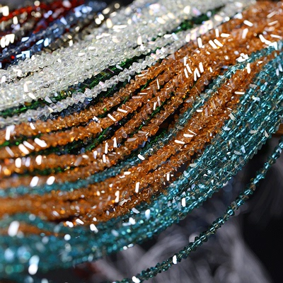 diy三角炫彩色琉璃辅材法式刺绣