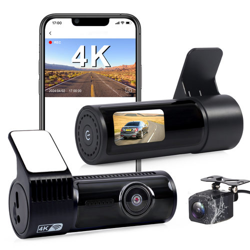 德国日本进口技术D18跨境4K行车记录仪前后双录前后1080PWiFi高清