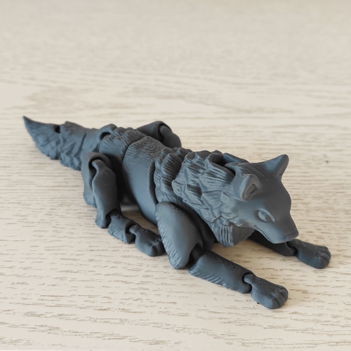 3D打印灰狼狼王模型玩具关节可动仿真动物手办玩偶狼犬摆件狼狗