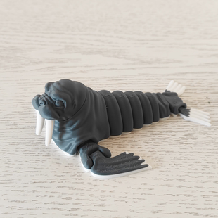 3D打印海象模型关节可活动仿真动物玩具摆件手办玩偶海洋动物生物