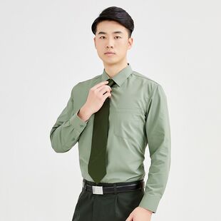 松枝绿色正品内衬服装男女款橄榄绿长袖衬衣男四季速干衬衣特大号