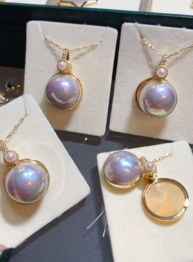 香港吊坠极光炫彩日本珍珠项链