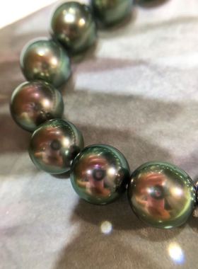 18k极光孔雀绿大尺寸白金手链