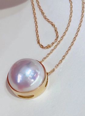 日本成品白色珍珠炫彩项链吊坠