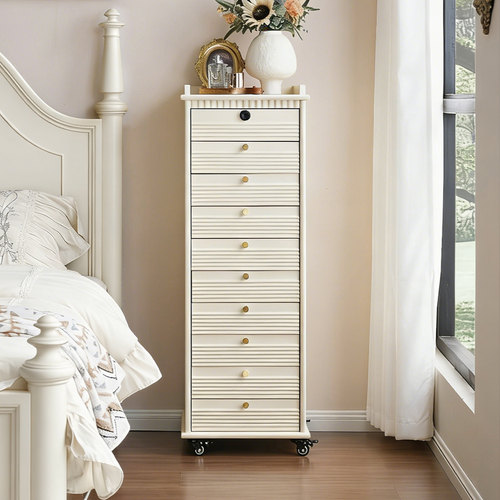 法式实木可移动多层收纳斗柜