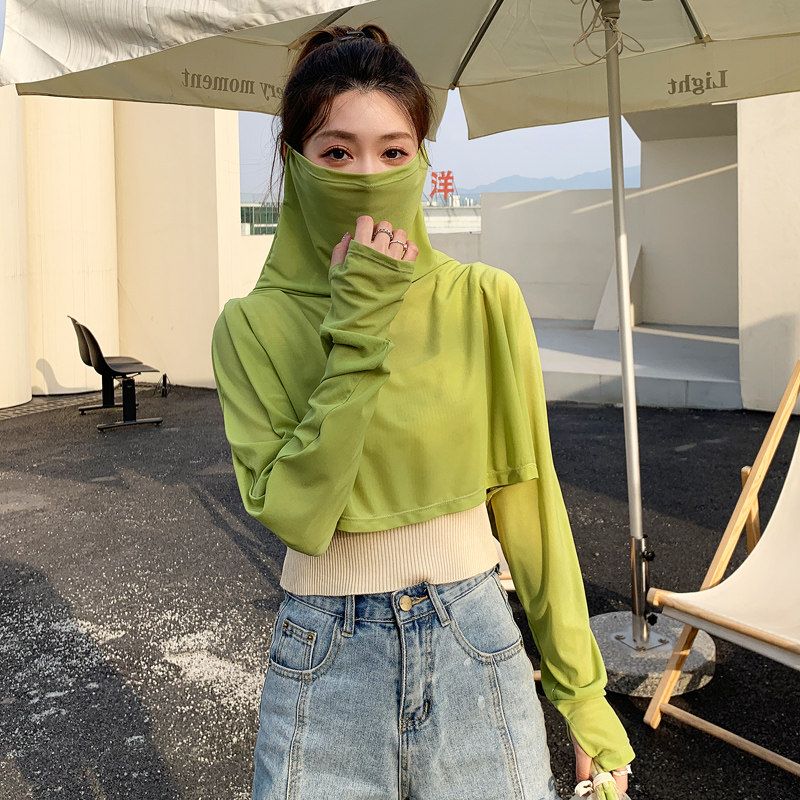 夏季袖套披肩韩版女一体面罩
