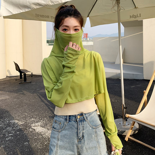 夏季袖套披肩韩版女一体面罩