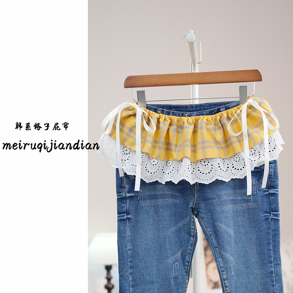 韩版格子屁帘女叠穿瑜伽裤遮挡裙短款松紧裙帘206新款春时尚围帘,女装/女士精品,半身裙,淘宝优惠券,粉丝福利购,淘宝优惠卷