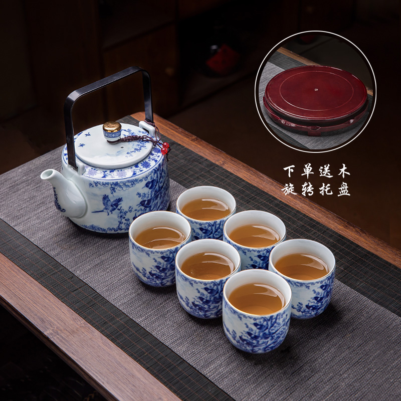 景德镇提梁壶套装泡茶壶茶杯客厅开水壶家用茶具套装大容量饭店用