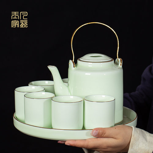 高档茶具手工描金钰凡茶具带托盘