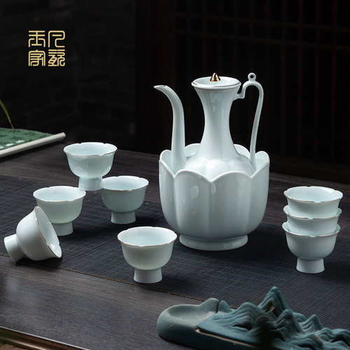 景德镇高档陶瓷白中式仿古酒具