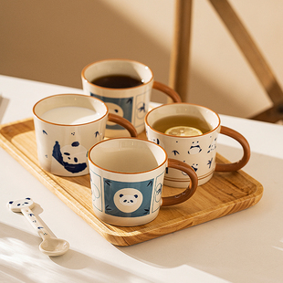 摩登主妇mototo熊猫马克杯陶瓷杯子早餐咖啡杯家用情侣水杯伴手礼