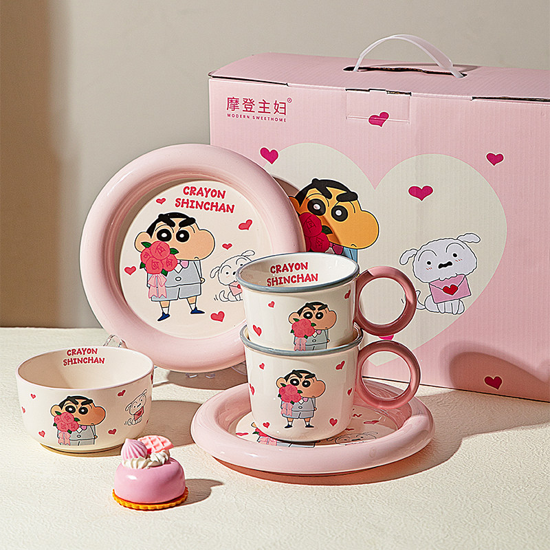 【摩登主妇&蜡笔小新】订婚结婚新婚礼物碗家用盘子生日餐具碗具,餐饮具,碗,淘宝优惠券,粉丝福利购,淘宝优惠卷