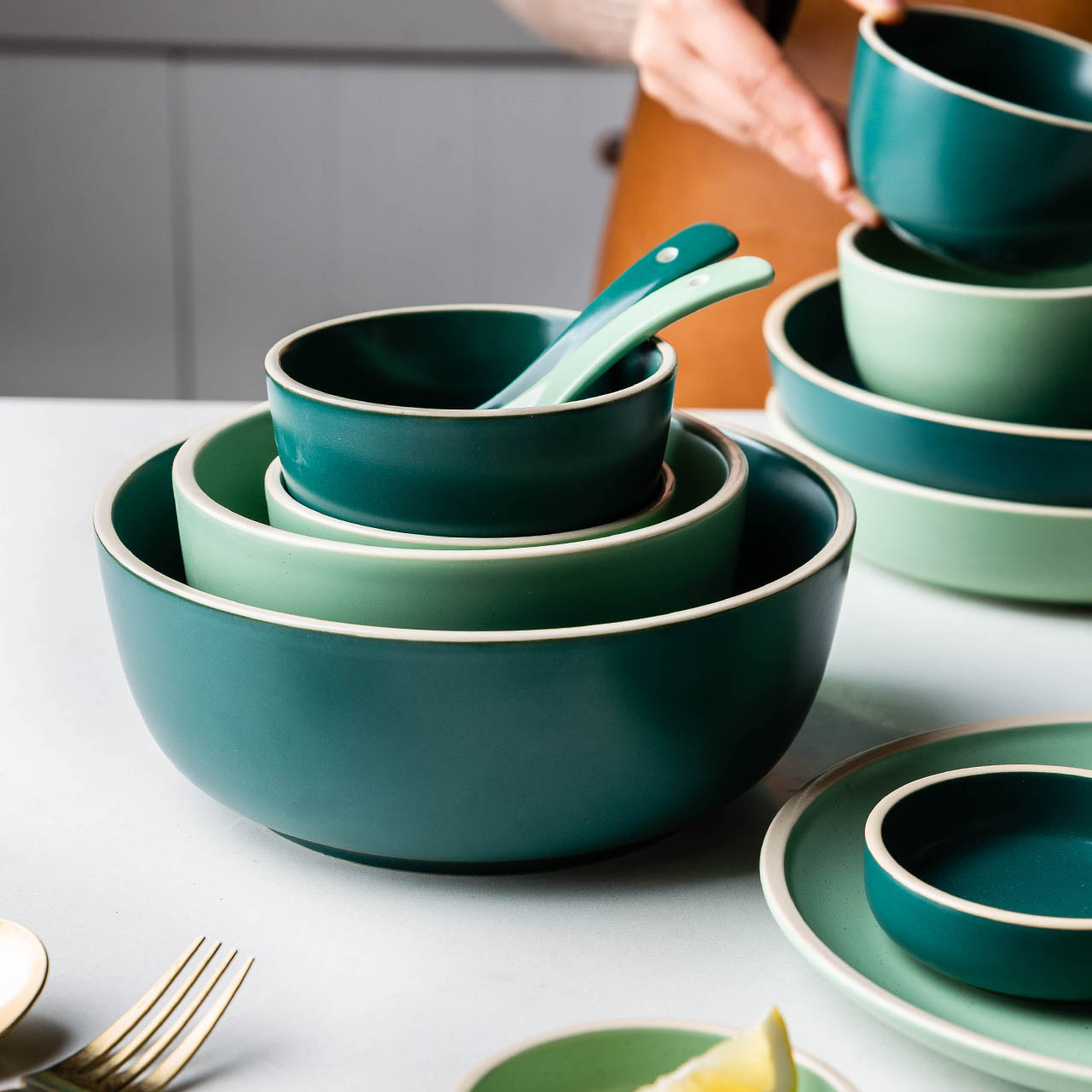 Modern housewife Morandi Nordic style matte Western dishes