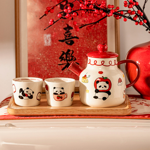 摩登主妇mototo熊猫茶壶套装茶具2025新款杯子女乔迁结婚新年礼物