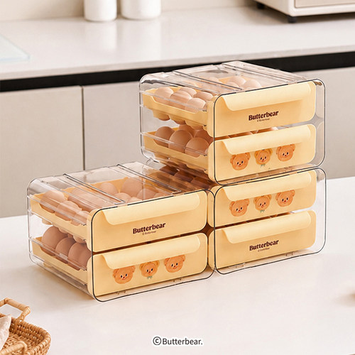 摩登主妇黄油小熊鸡蛋冰箱收纳盒