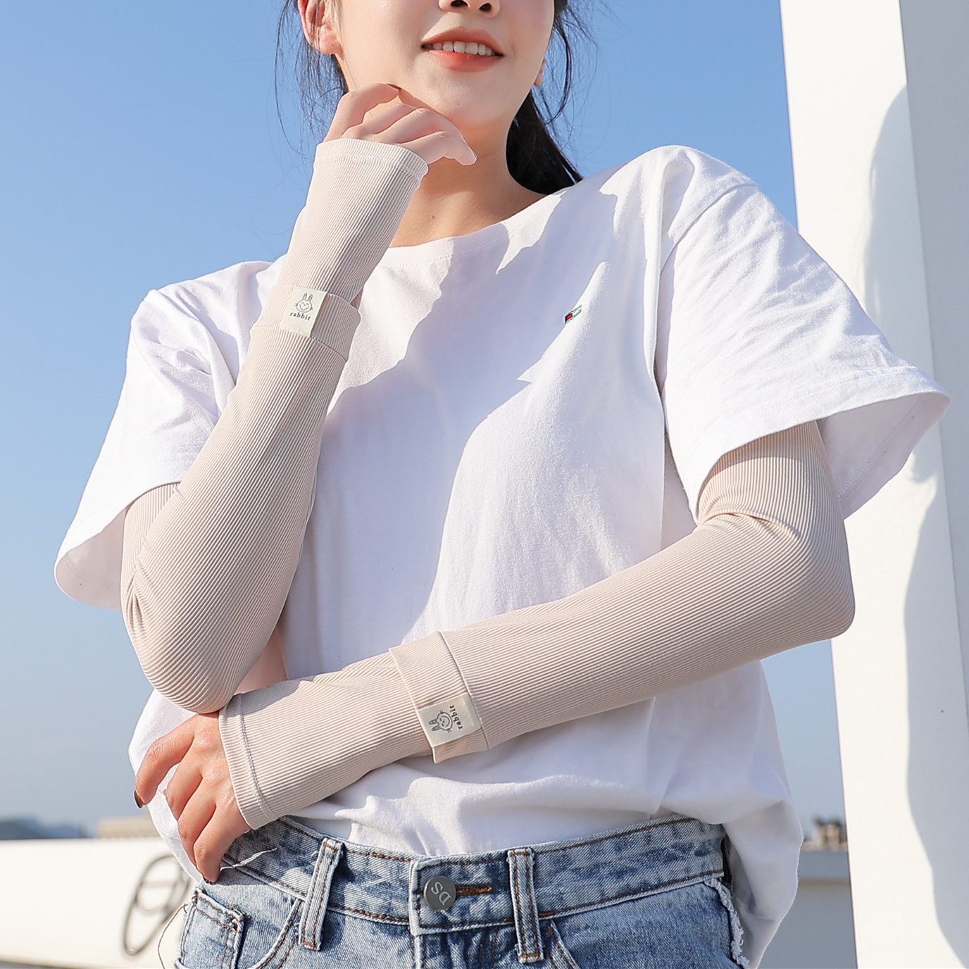 SUNSCREEN ICE SLEEVE WOMENS GLOVES BUNNY STANDARD SLEEVE ICE SILK THIN ANTI-ULTRAVIOLET ARM GUARDS SUMMER DRIVING MENS INS