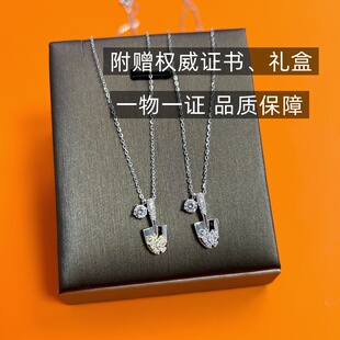 S925纯银金铲铲项链轻奢高级感莫桑钻锁骨链送朋友女友生日礼物