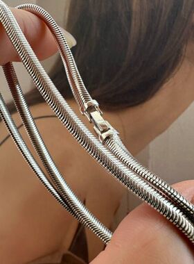 S925纯银意大利蛇骨项链百搭