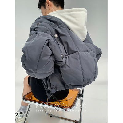 原创设计可拆卸廓形羽绒服外套