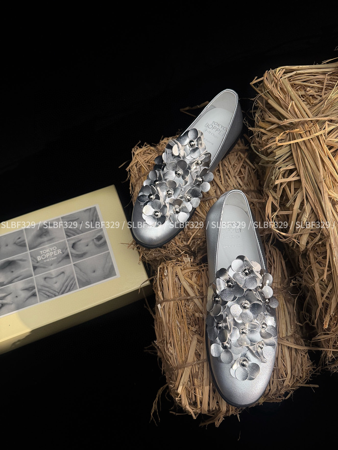 ［Oringin］Tokyo bopper可爱花朵亮片时髦一脚蹬日系花朵乐福鞋