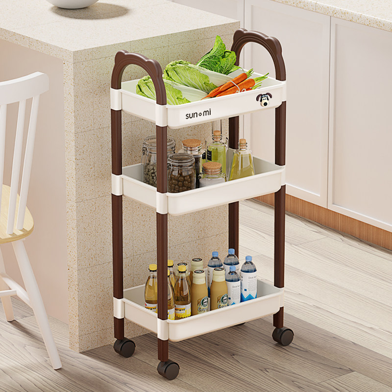 孙小美零食小推车置物架落地带轮可移动家用客厅卧室宿舍多层收纳