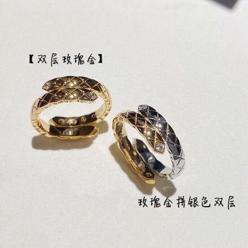 玫瑰金情侣日韩菱格戒指V金
