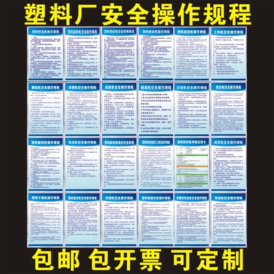 塑料挤出粉碎破碎吹塑搅拌造粒制袋机安全操作规程标识制度牌设备