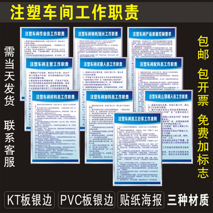 注塑车间作业员组长主管加料员破碎员工作职责制度标识牌警示定制