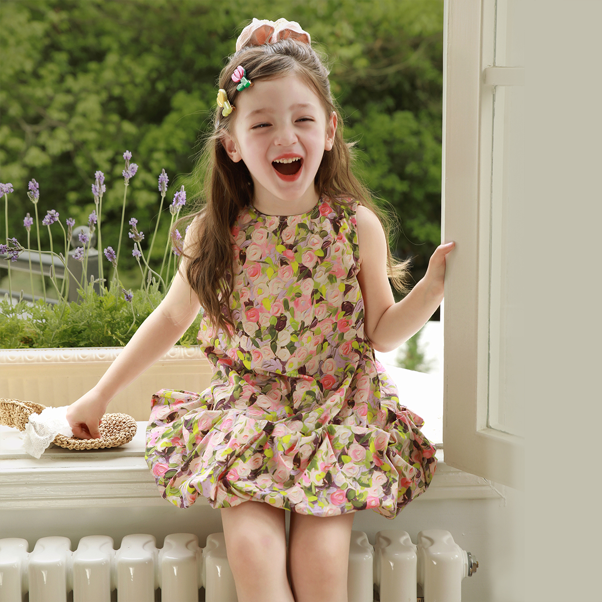 戛納夏日~復古油畫感純棉碎花裙