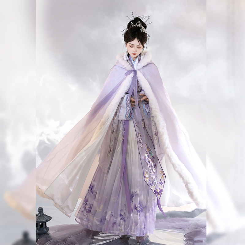 2025新款冬季汉服披风斗篷连帽外套加绒加厚成人保暖紫色元旦套装,女装/女士精品,汉服套装,淘宝优惠券,粉丝福利购,淘宝优惠卷