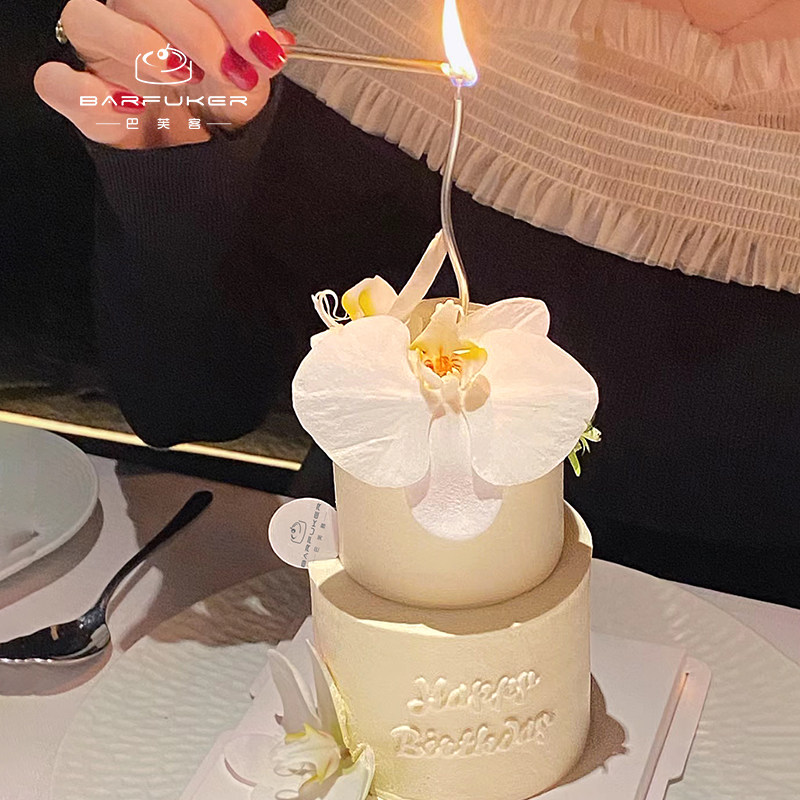 巴芙客情人节520纪念日简约蝴蝶兰双层动物奶油生日蛋糕北京同城