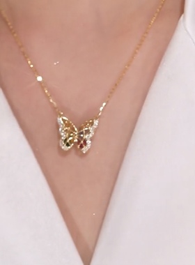 轻奢满钻蝴蝶项链女女