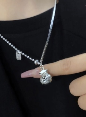 轻奢福钱袋复古毛衣链项链女