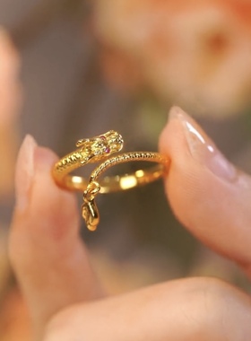 神龙摆尾本命年戒指女