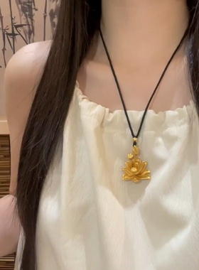 花开富贵荷花项链女潮