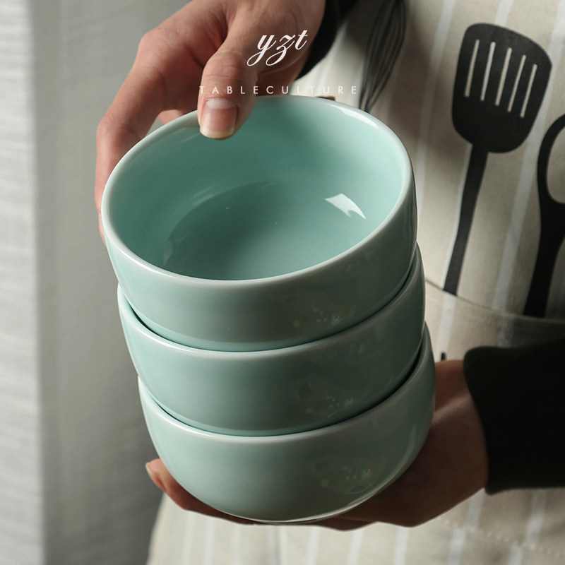 青瓷大碗餐具纯色米饭碗简约中式牛奶茶水碗创意家用泡面小汤瓷碗,餐饮具,碗,淘宝优惠券,粉丝福利购,淘宝优惠卷