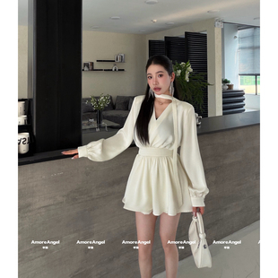 辛迪.AmoreAngel洋气气质搭配出门上衣款休闲短裤套装配脖带2603