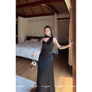 辛迪AmoreAngel飘逸飘带显瘦又灵动小衫 2659 半身裙两件套套装