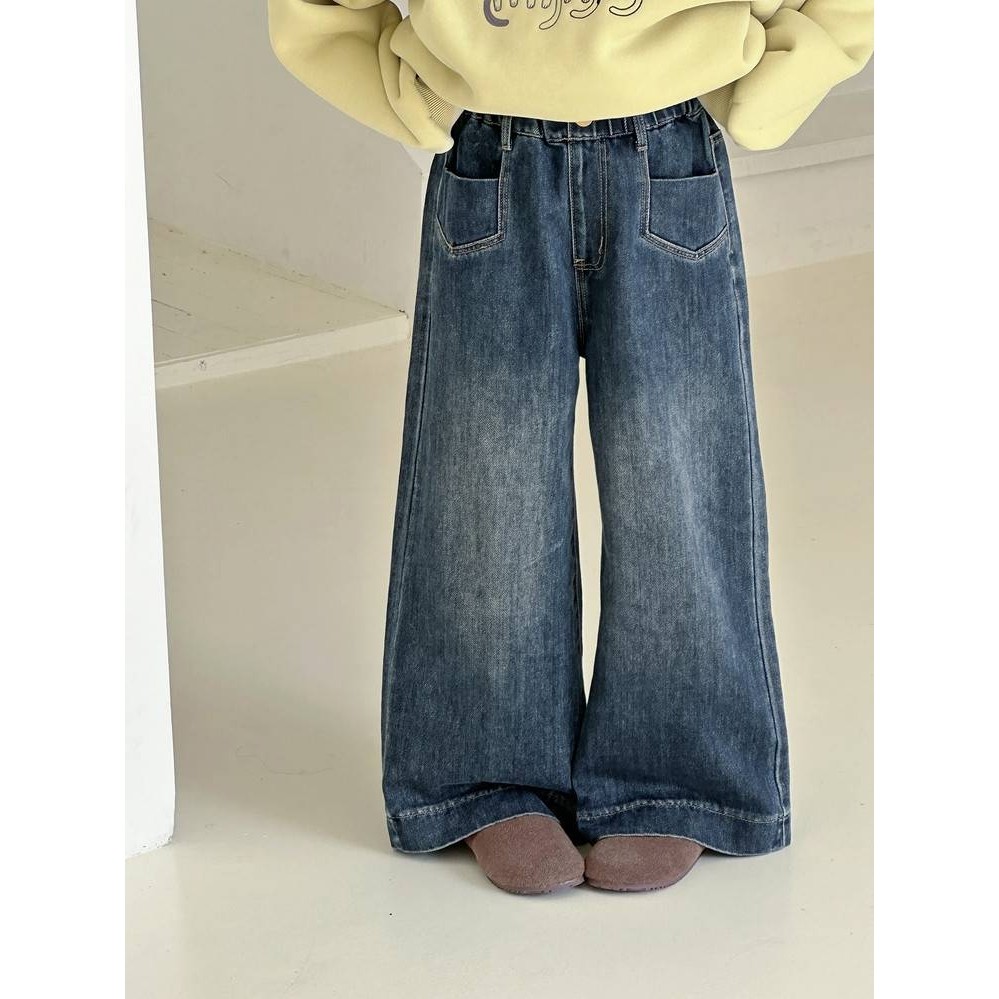 专柜品牌女童加绒牛仔裤秋冬2025新款儿童女孩阔腿裤大童冬季一体,童装/婴儿装/亲子装,儿童牛仔裤,淘宝优惠券,粉丝福利购,淘宝优惠卷