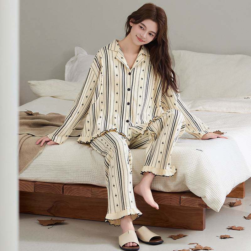 专柜品牌简约月子服长袖长裤爽棉纯棉孕妇睡衣产后哺乳柔软亲肤产