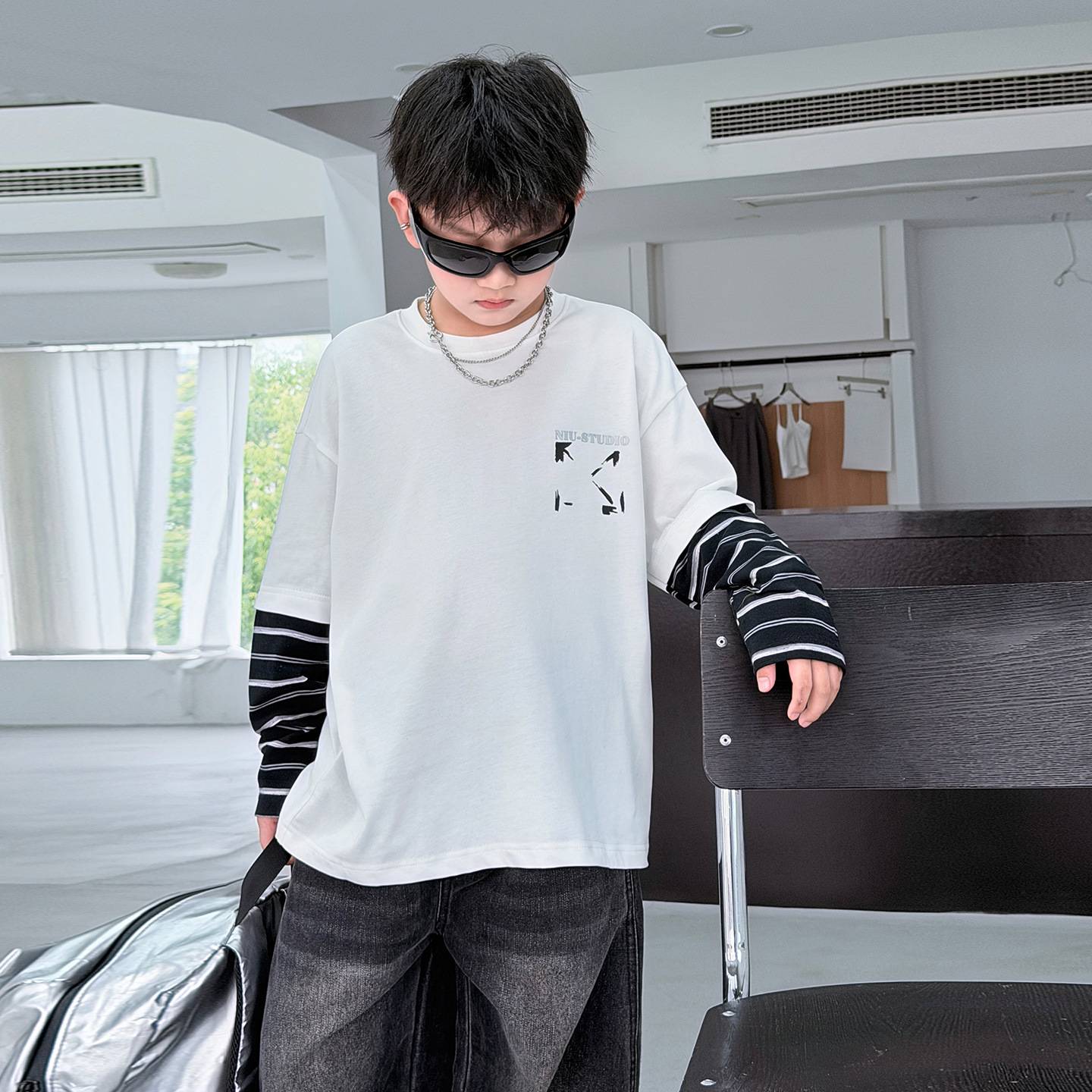专柜品牌男童秋装长袖T恤春秋款2026新款大儿童打底衫体恤上衣内
